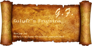 Gulyás Fruzsina névjegykártya